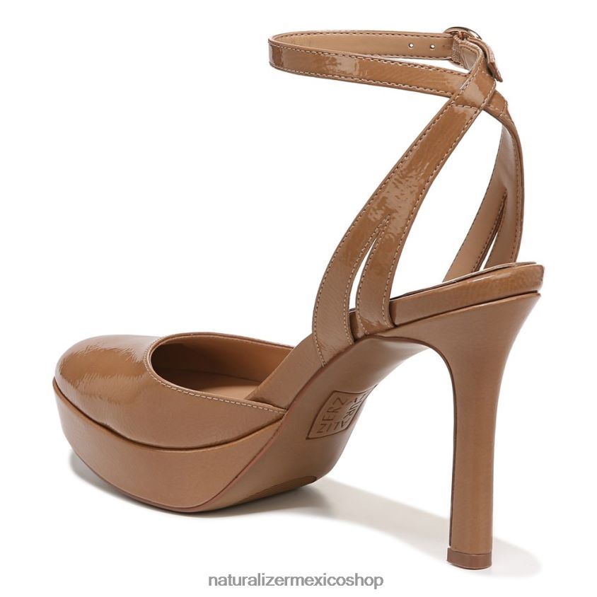 bombas | zapatos de tacón con correa en el tobillo clarice 60D4P0173 Naturalizer mujer marrón café charol