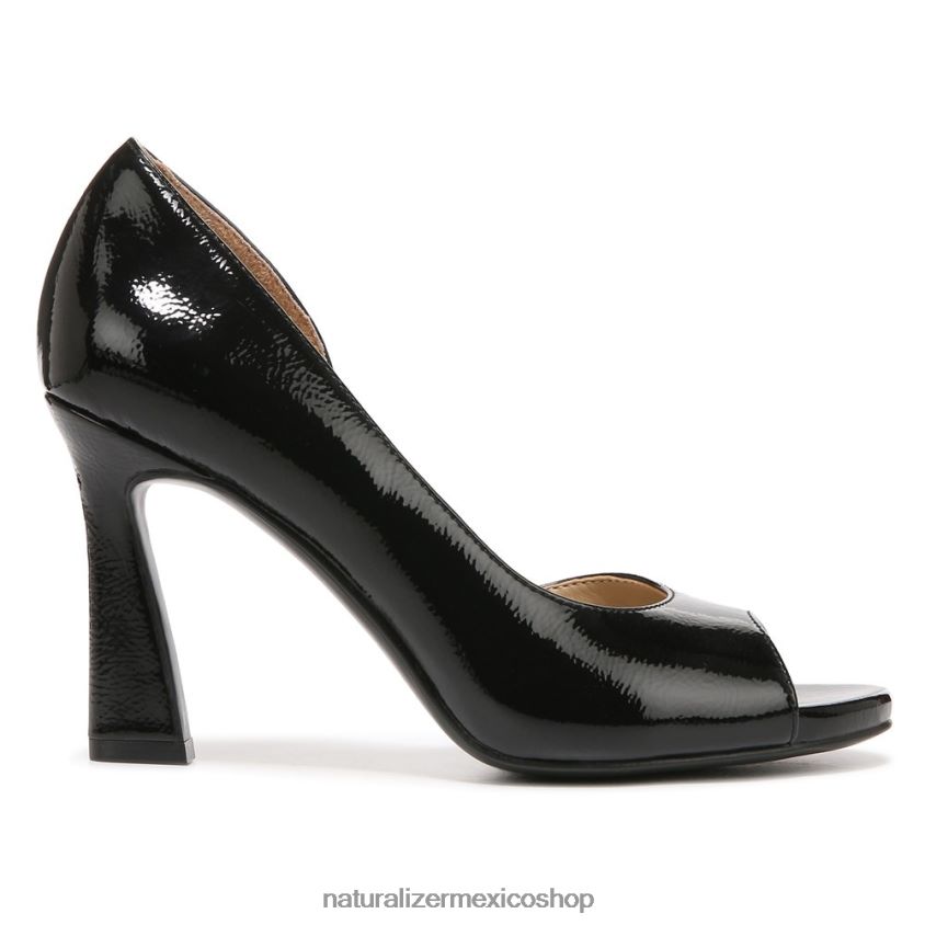 bombas | zapatos de tacón peep toe resistentes 60D4P0538 Naturalizer mujer charol negro