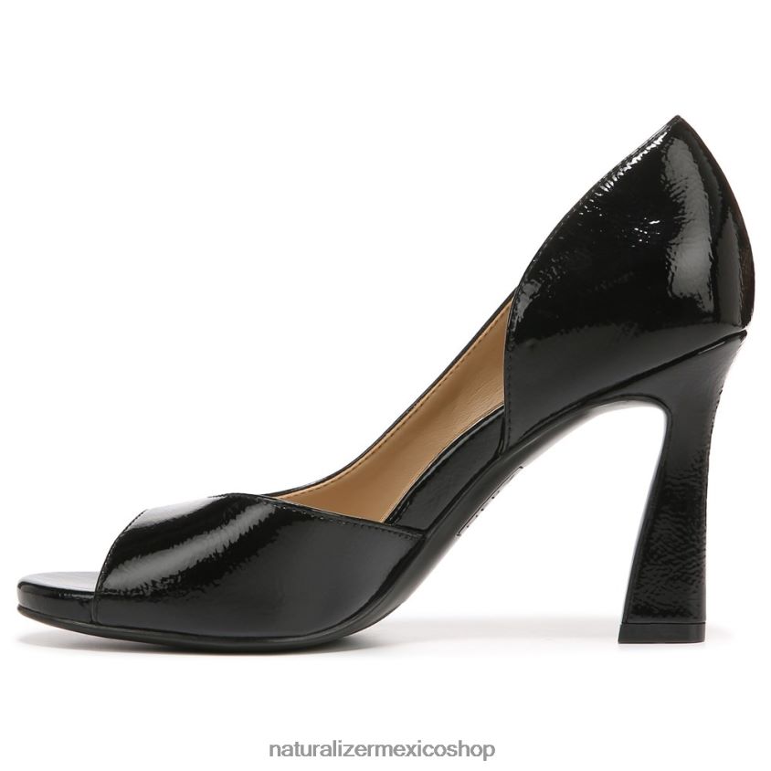 bombas | zapatos de tacón peep toe resistentes 60D4P0538 Naturalizer mujer charol negro