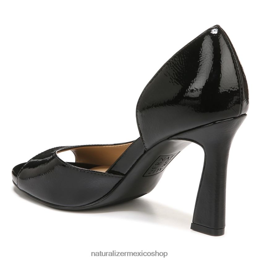 bombas | zapatos de tacón peep toe resistentes 60D4P0538 Naturalizer mujer charol negro