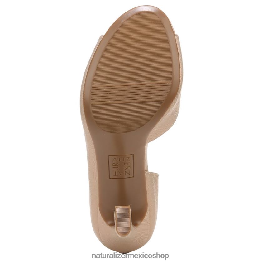 bombas | zapatos de tacón peep toe resistentes 60D4P0539 Naturalizer mujer pan de jengibre beige charol lthr